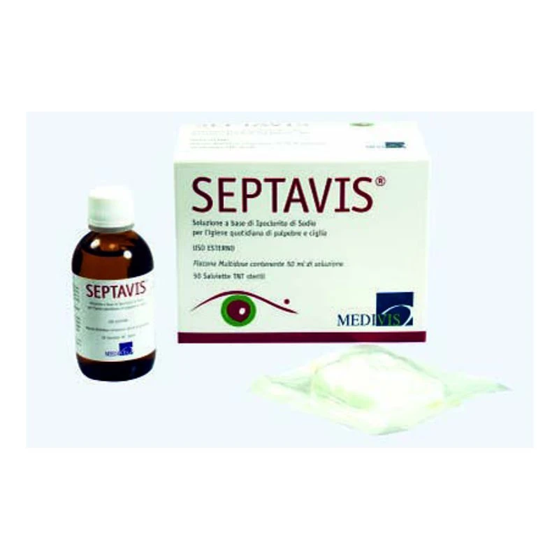 Kit Septavis Per L'igiene Quotidiana Palpebre E Ciglia 50ml +50 Garze TNT Sterili 3 Kit Septavis Per L'igiene Quotidiana Palpebre E Ciglia 50ml +50 Garze TNT Sterili