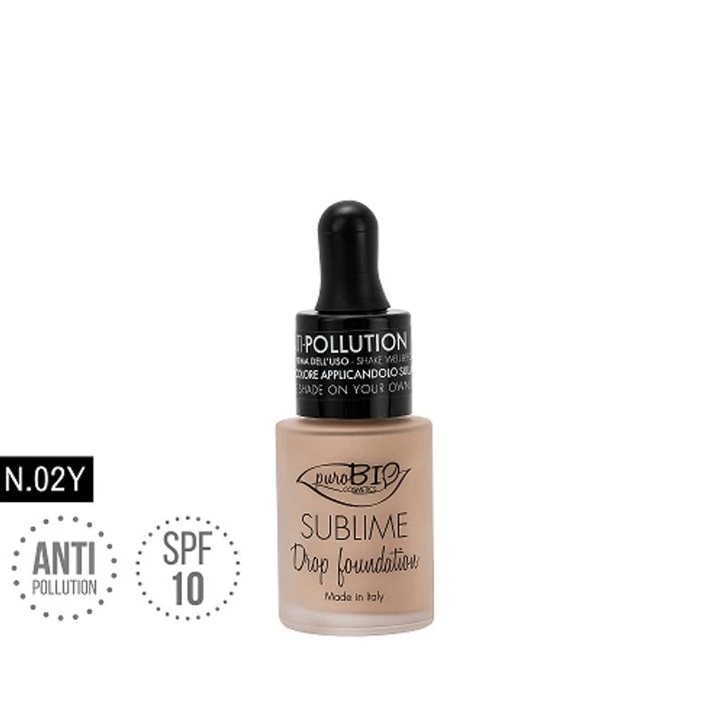 PuroBio Sublime Fondotinta Fluido SPF10 Anti-inquinamento N.02Y 15ml 3 PuroBio Sublime Fondotinta Fluido SPF10 Anti-inquinamento N.02Y 15ml
